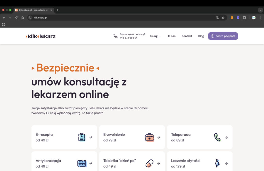 Program lojalnościowy Kliklekarz.pl - najlepsze strony na receptę online